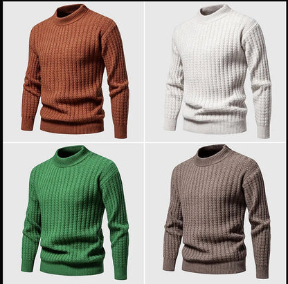 Herbst Herren Strickwaren Einfarbig Rundhals Mode Pullover