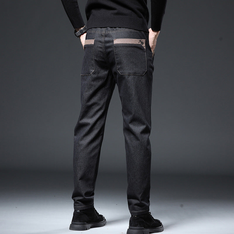 Pantalon slim droit tendance broderie pour homme