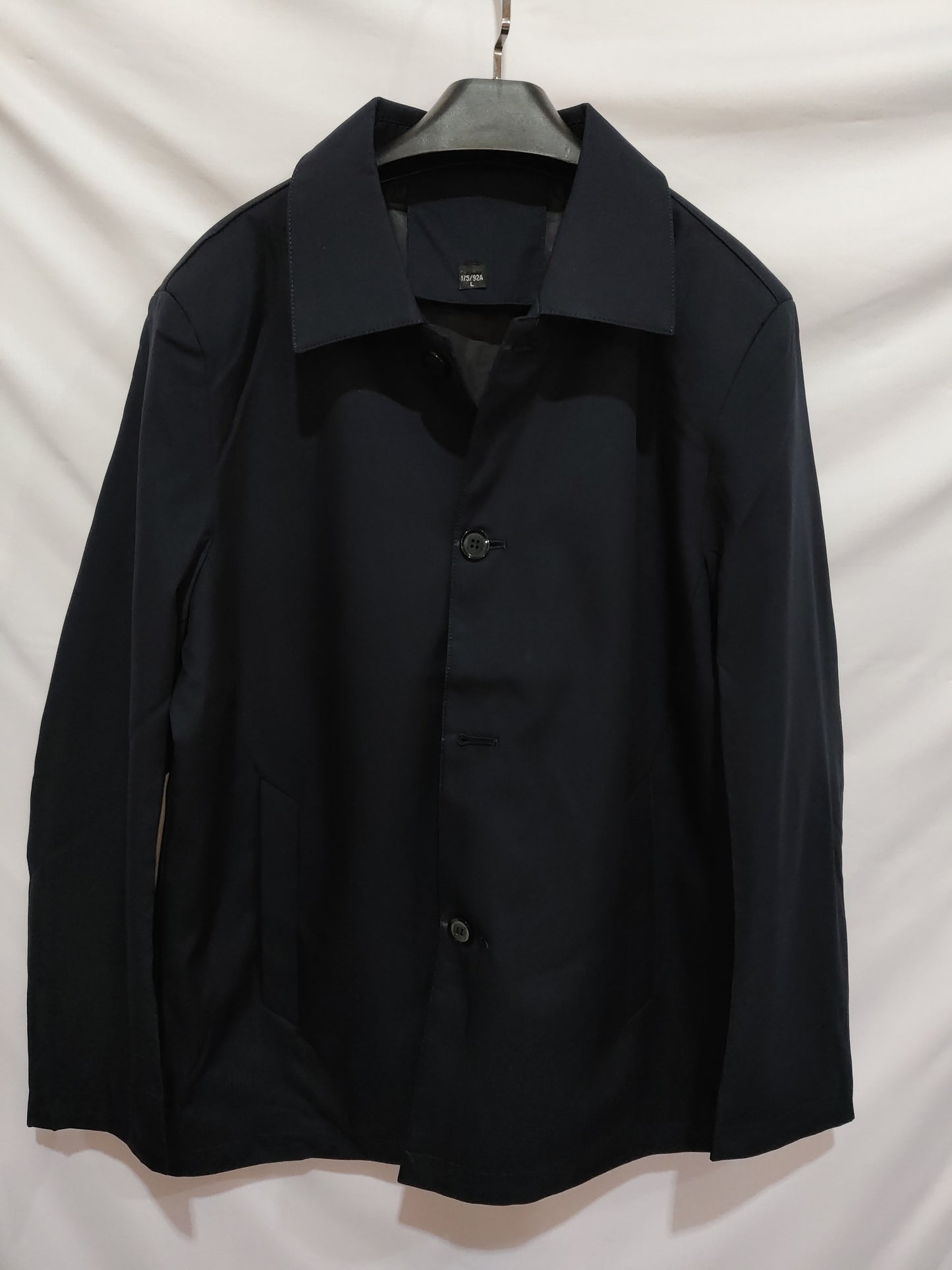 Veste d'affaires à col polo pour homme, couleur unie, manteau léger à boutons courts, automne-hiver