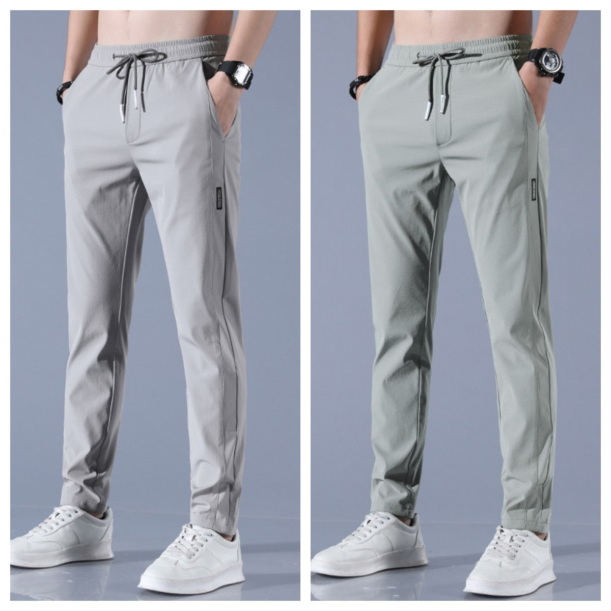 Ice Silk Pants Herren Sommer Dünne Freizeithose Lose Gerade Atmungsaktiv