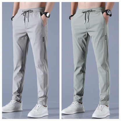 Ice Silk Pants Herren Sommer Dünne Freizeithose Lose Gerade Atmungsaktiv