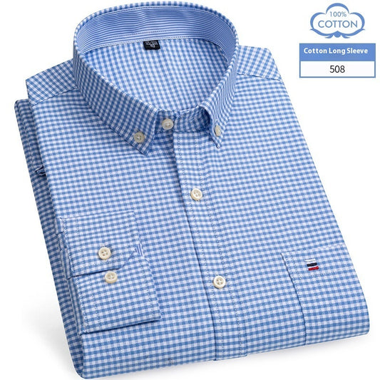 Chemise en coton à manches longues pour homme, coupe slim, style business décontracté