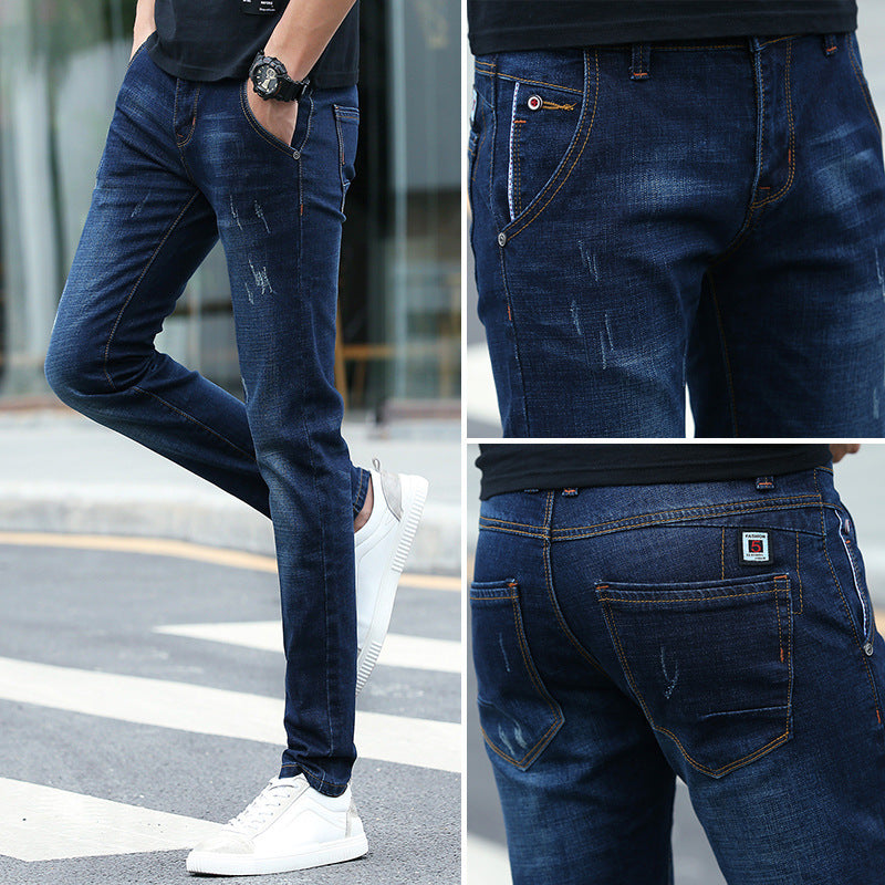 Jean de printemps pour homme, coupe slim, noué à la cheville