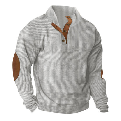 Corduroy Casual Stand Collar Long-sleeved Sweater - ARCHSHOPE