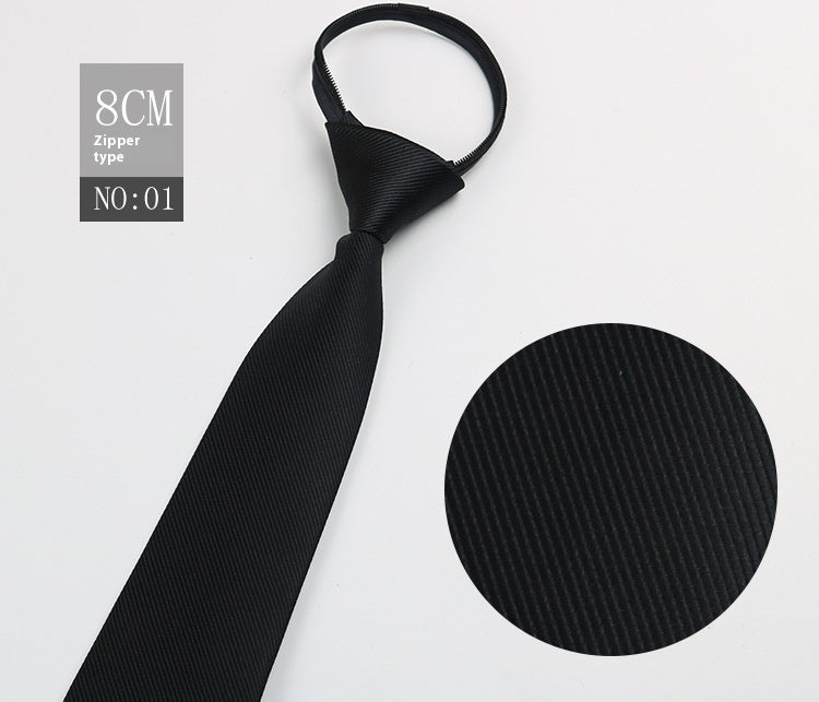 Black Men's Tie Striped Blue Business Tie Lazy Zip Tie In Stock Wholesale Pull Peels - ARCHSHOPE