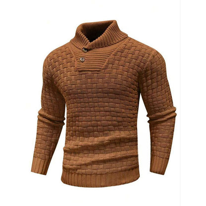 Exquisiter Pullover mit Knopfkaromuster für Jungen