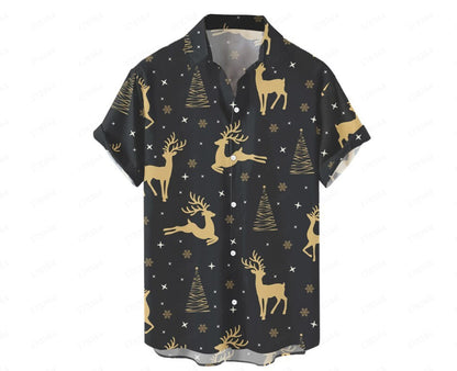 Hawaiian Men's Summer 3D Printed Short-sleeved Shirt