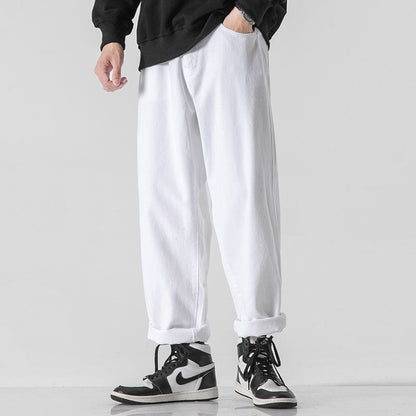 Retro Einfarbige Lockere Gerade Hose