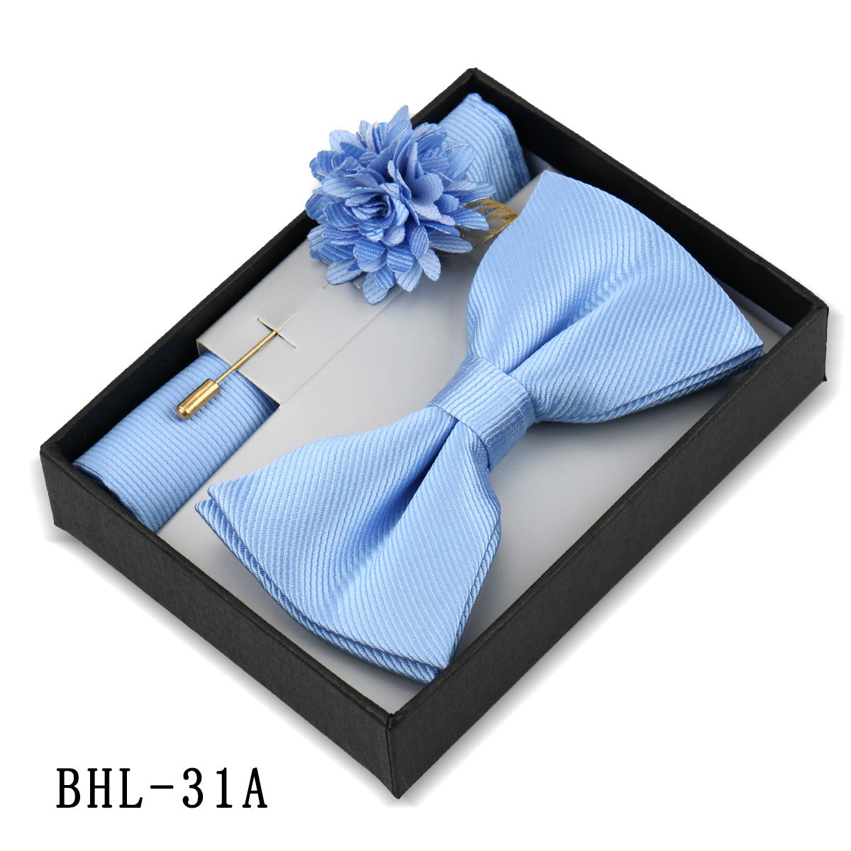 Mens Bow Tie, Pocket Square, And Brooch Gift Set - ARCHSHOPE