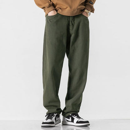 Retro Einfarbige Lockere Gerade Hose