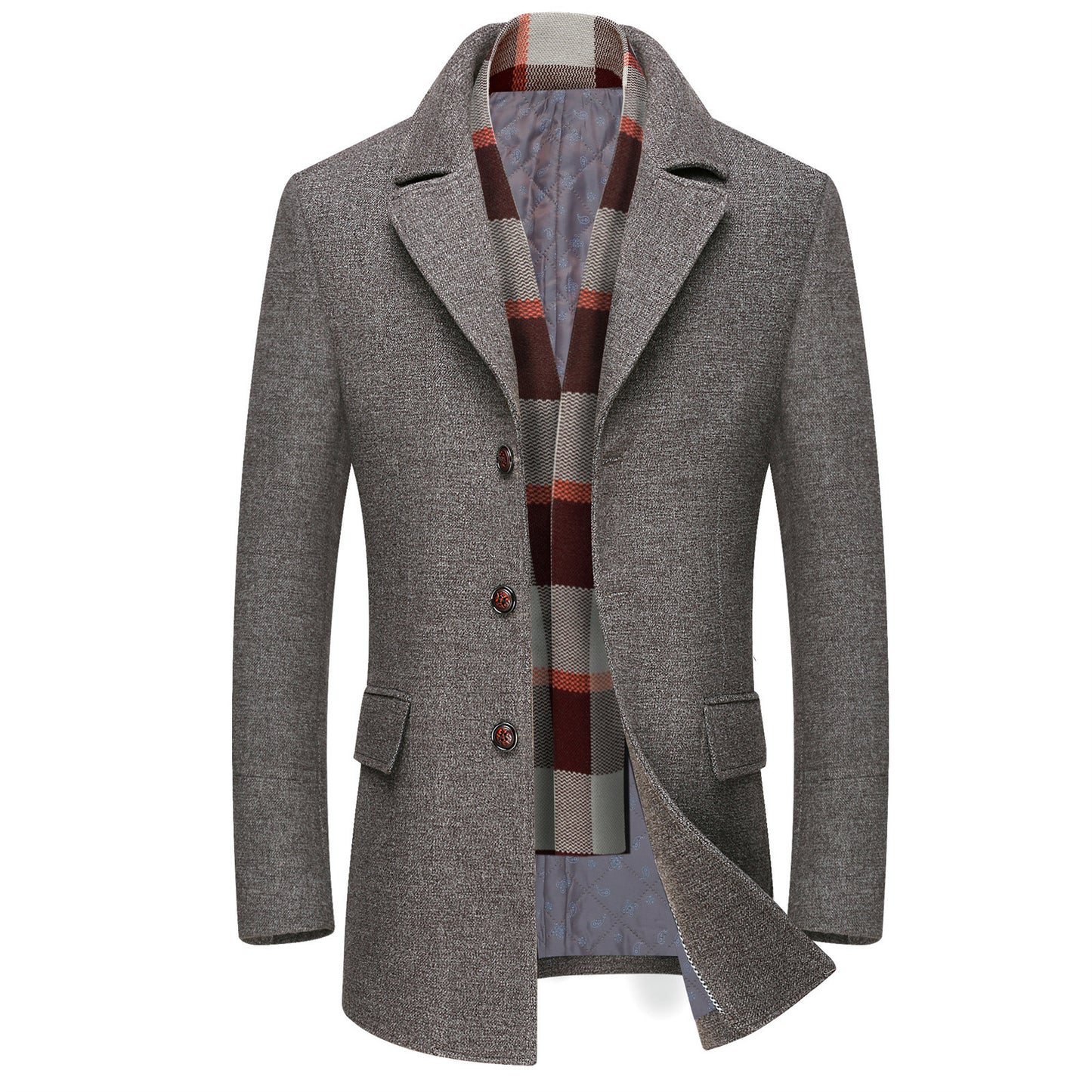Manteau à revers épais pour hommes d'âge moyen
