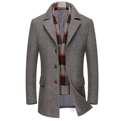 Manteau à revers épais pour hommes d'âge moyen