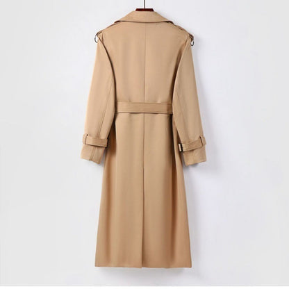 Langer britischer Trenchcoat im Slim Fit für Herren