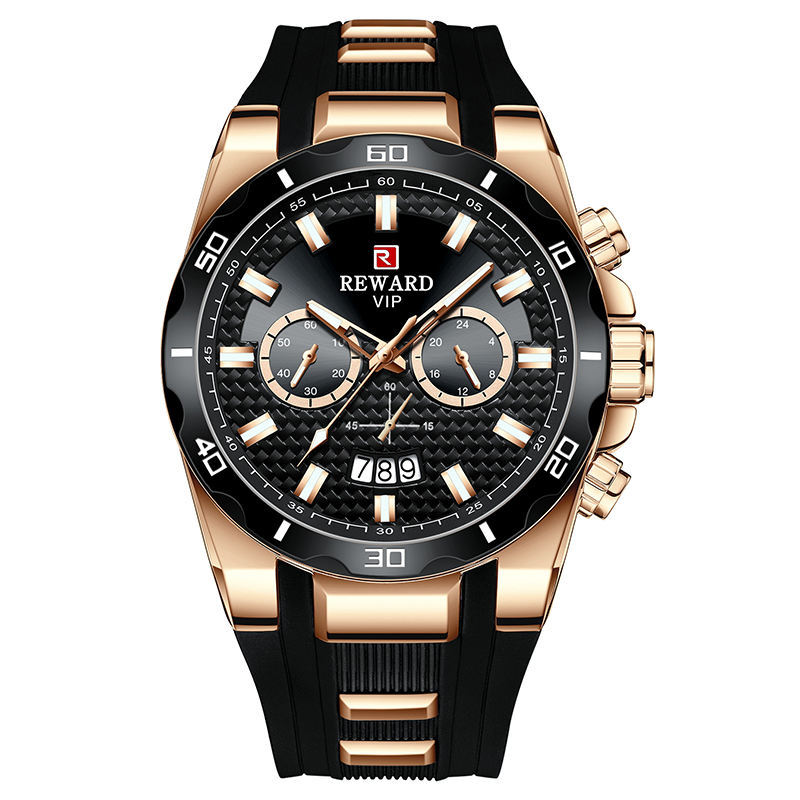 REWARD Mens Watch In Black And Gold With A Cool Design And Calendar Function - ARCHSHOPE