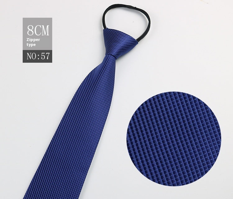 Black Men's Tie Striped Blue Business Tie Lazy Zip Tie In Stock Wholesale Pull Peels - ARCHSHOPE
