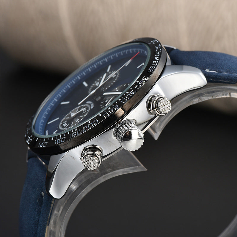 Mens Fashion Calendar Leather-Strap Quartz Watch - ARCHSHOPE