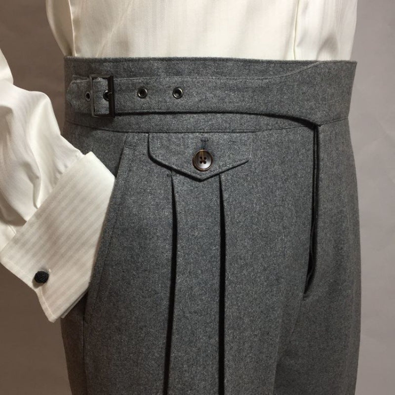 Pantalon de costume ample et décontracté en laine