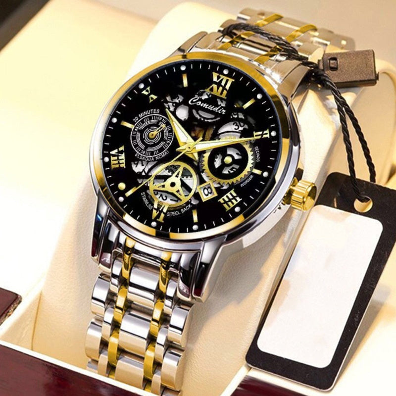 Fashion Jewelry Hollow Men's Watch Men's Waterproof Luminous Calendar - ARCHSHOPE