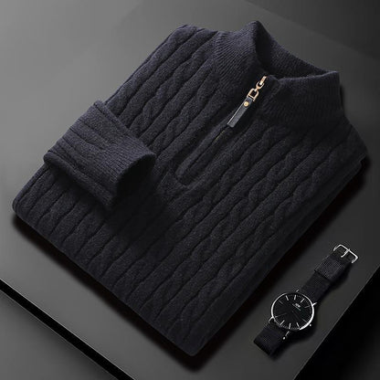 Herbst Winter Herren Half Zip Pullover Diamond Lattice Pullover