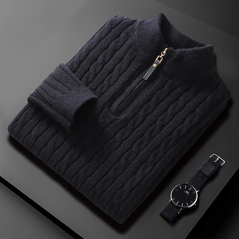 Herbst Winter Herren Half Zip Pullover Diamond Lattice Pullover