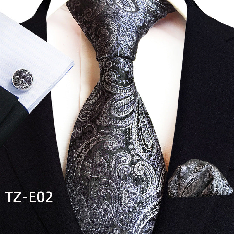 Paisley Tie Square Scarf Pocket Square Cufflinks Three-piece Set - ARCHSHOPE