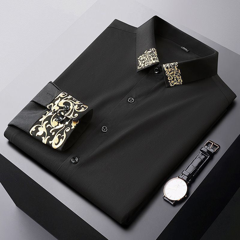 Chemise ample surdimensionnée à col brodé haut de gamme de produits européens de luxe légers de printemps