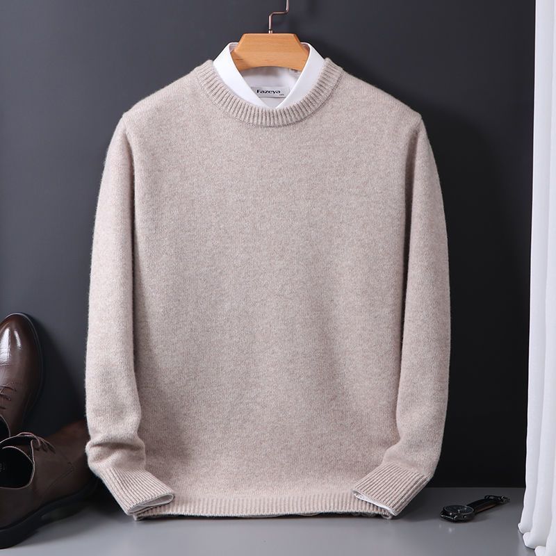 Rundhalspullover Lockerer Oversize-Strickpullover