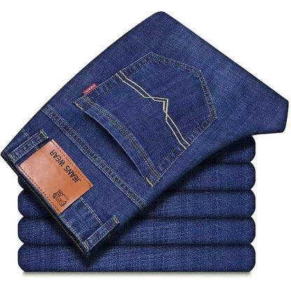 Jeans pour hommes, amples, droits, extensibles, longs