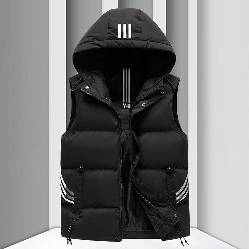 Manteau à capuche épais et chaud pour homme, gilet en coton