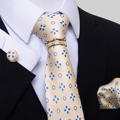 Multi Colored Striped Floral Mens Tie - ARCHSHOPE