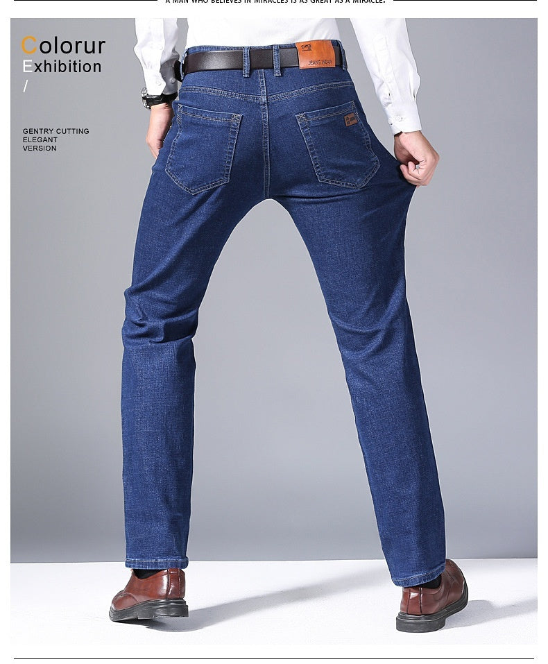 Jeans de printemps pour hommes, coupe droite et élastique