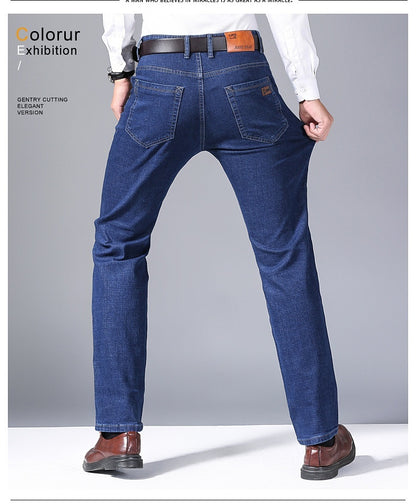 Jeans de printemps pour hommes, coupe droite et élastique