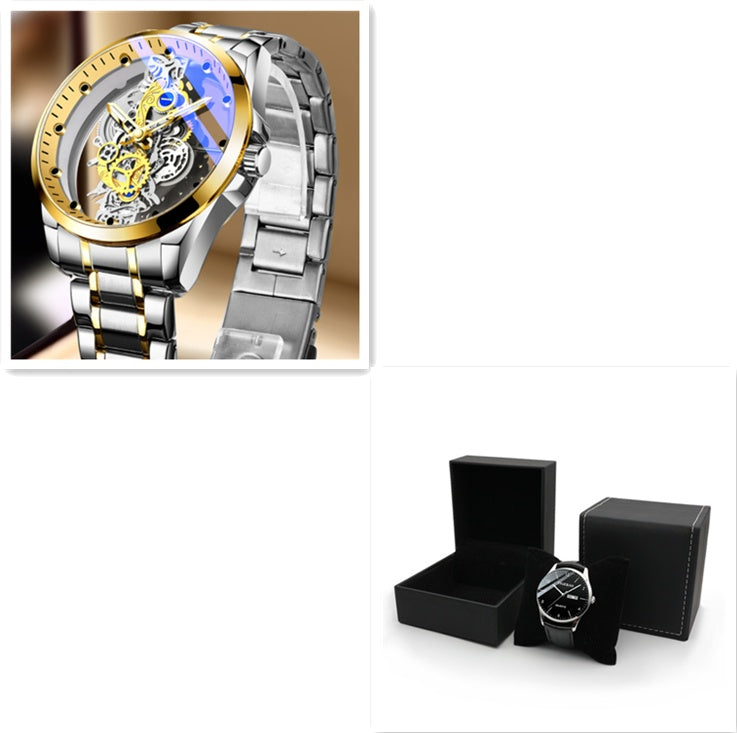 Men Watch Skeleton Automatic Quartz Watch Gold Skeleton Vintage Man Watch Mens Watches Top Brand Luxury - ARCHSHOPE