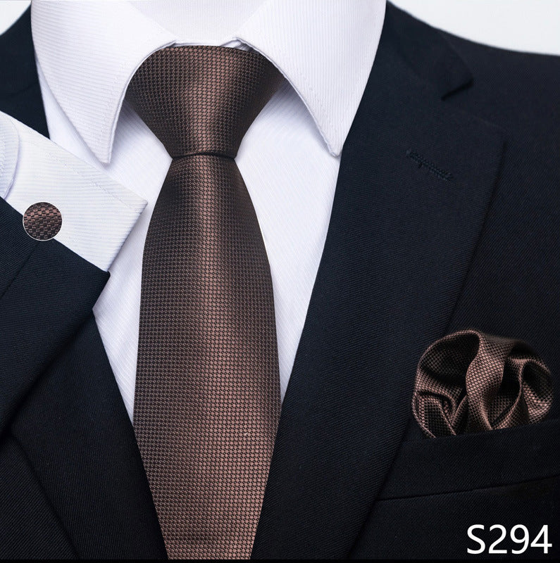 Men's Creative All-match Business Formal Wear Tie Scarf Cuff Buckle Set - ARCHSHOPE