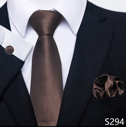 Men's Creative All-match Business Formal Wear Tie Scarf Cuff Buckle Set - ARCHSHOPE