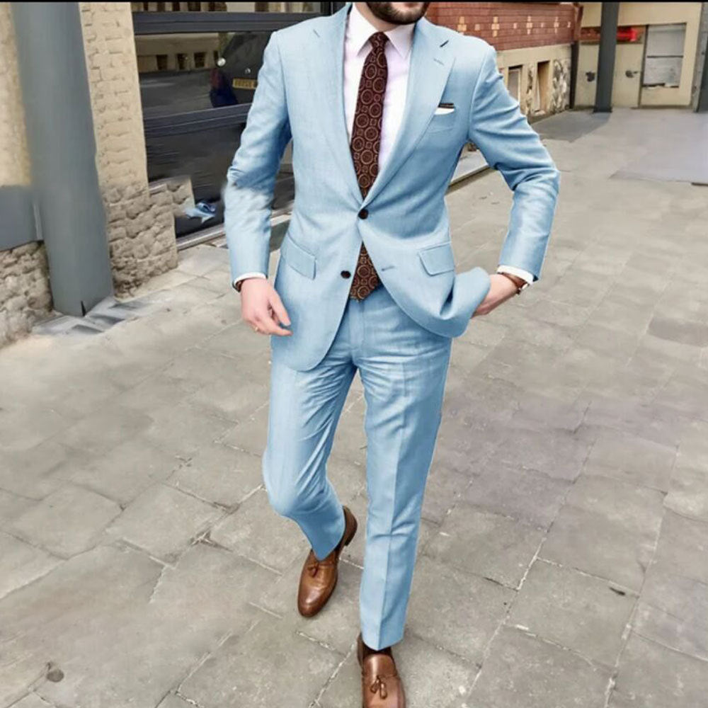 Herren Slim Fit Business-Kleid mit zwei Knöpfen