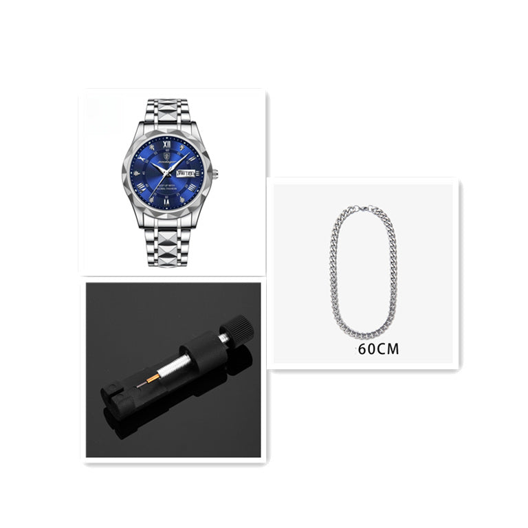 Men's Waterproof Double Calendar Luminous Quartz Watch - ARCHSHOPE