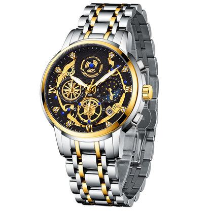 Men's Stainless Steel Multifunction Quartz Watch - ARCHSHOPE