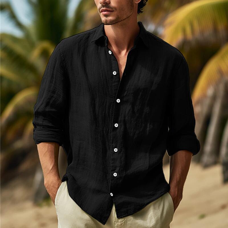 Men's Casual Solid Color Plus Size Shirt - ARCHSHOPE