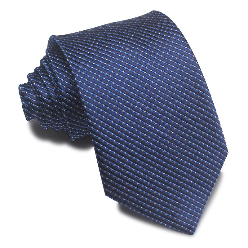 8CM Polyester Jacquard Striped Tie Men's Business Formal Red Black Blue - ARCHSHOPE