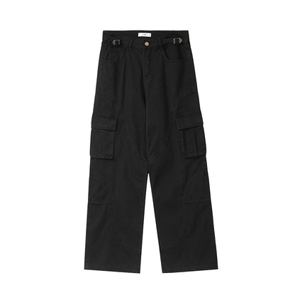 Herbst und Winter im amerikanischen Stil gewaschen und getragen lose gerade Bein Overalls