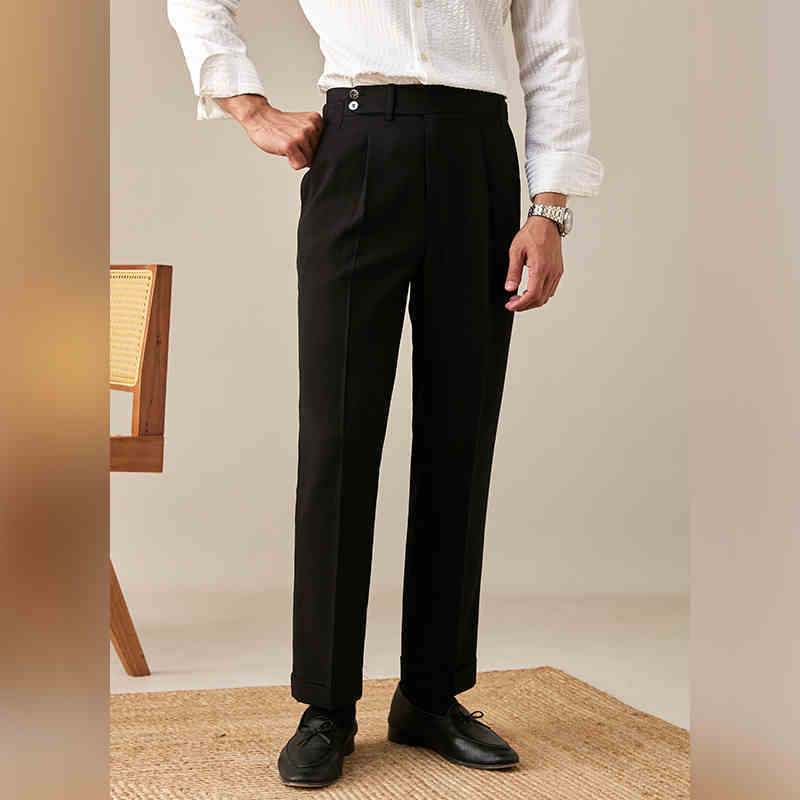 Nouveau pantalon de costume décontracté skinny avec ceinture pour homme