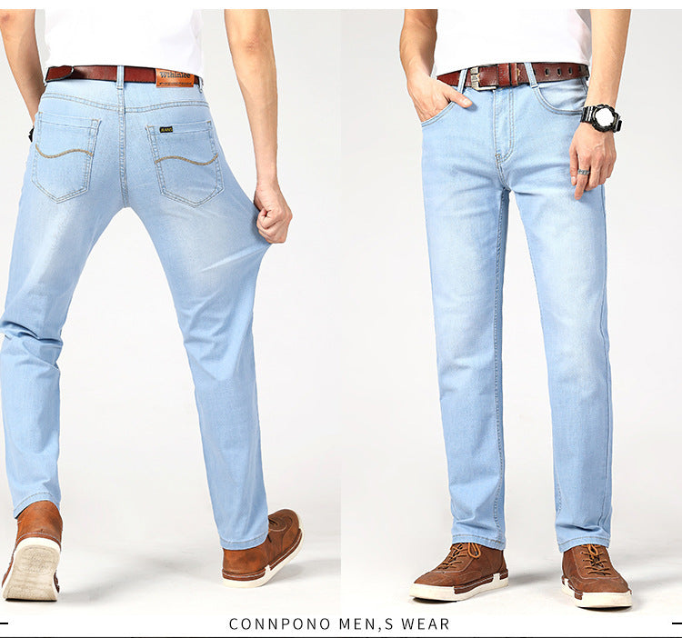 Jeans d'été pour hommes Pantalons droits pour hommes