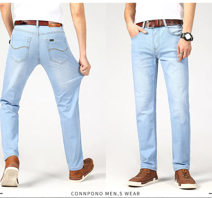 Jeans d'été pour hommes Pantalons droits pour hommes