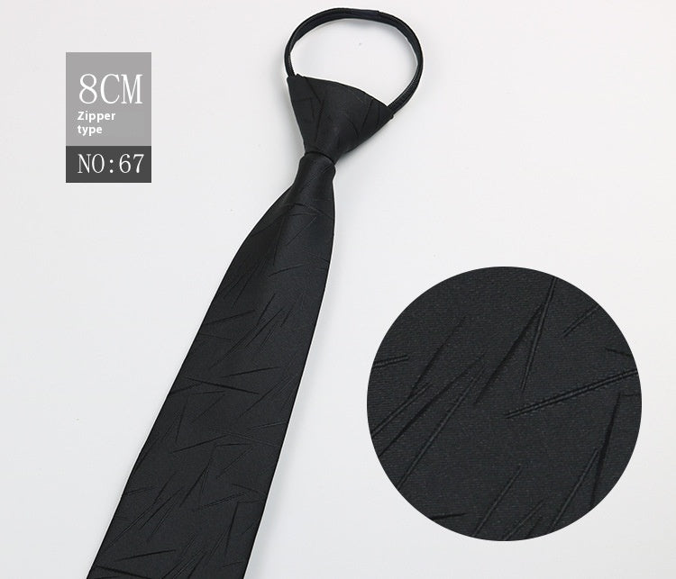 Black Men's Tie Striped Blue Business Tie Lazy Zip Tie In Stock Wholesale Pull Peels - ARCHSHOPE