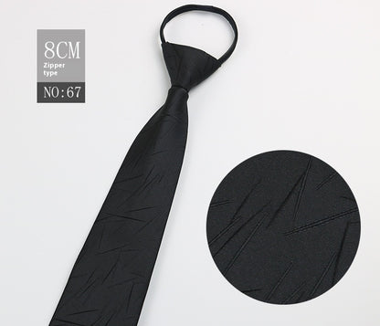 Black Men's Tie Striped Blue Business Tie Lazy Zip Tie In Stock Wholesale Pull Peels - ARCHSHOPE