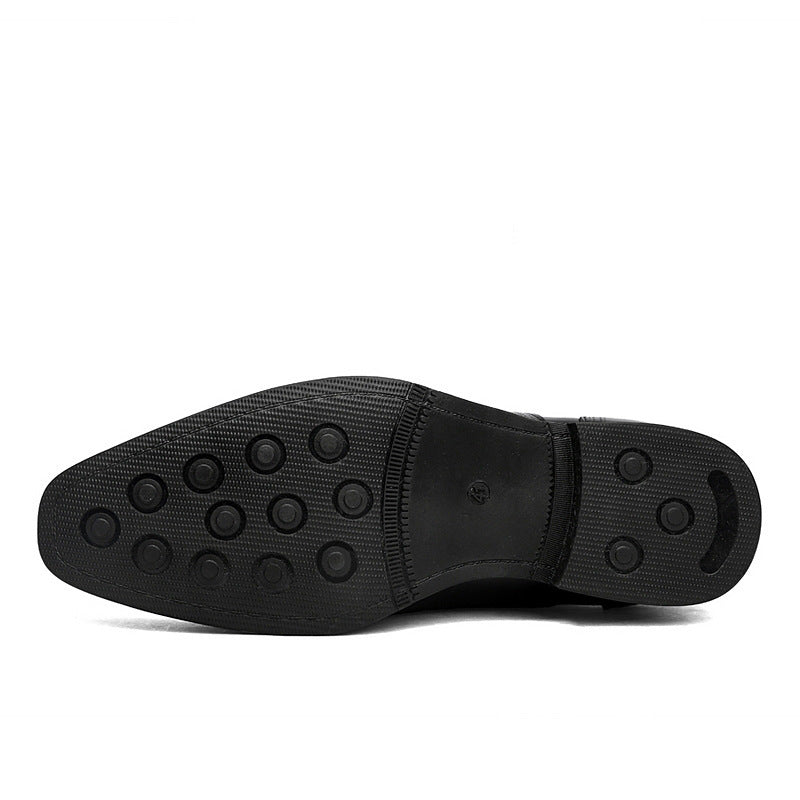 Formelle Lederschuhe Britische Männer Brogue Spitzschuh Spitze