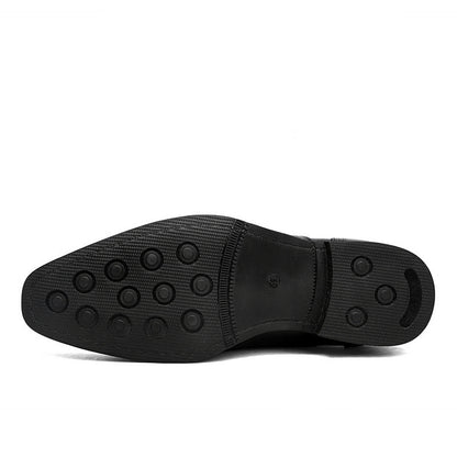 Formelle Lederschuhe Britische Männer Brogue Spitzschuh Spitze