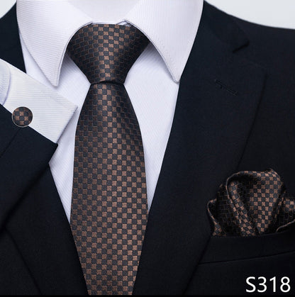 Men's Creative All-match Business Formal Wear Tie Scarf Cuff Buckle Set - ARCHSHOPE