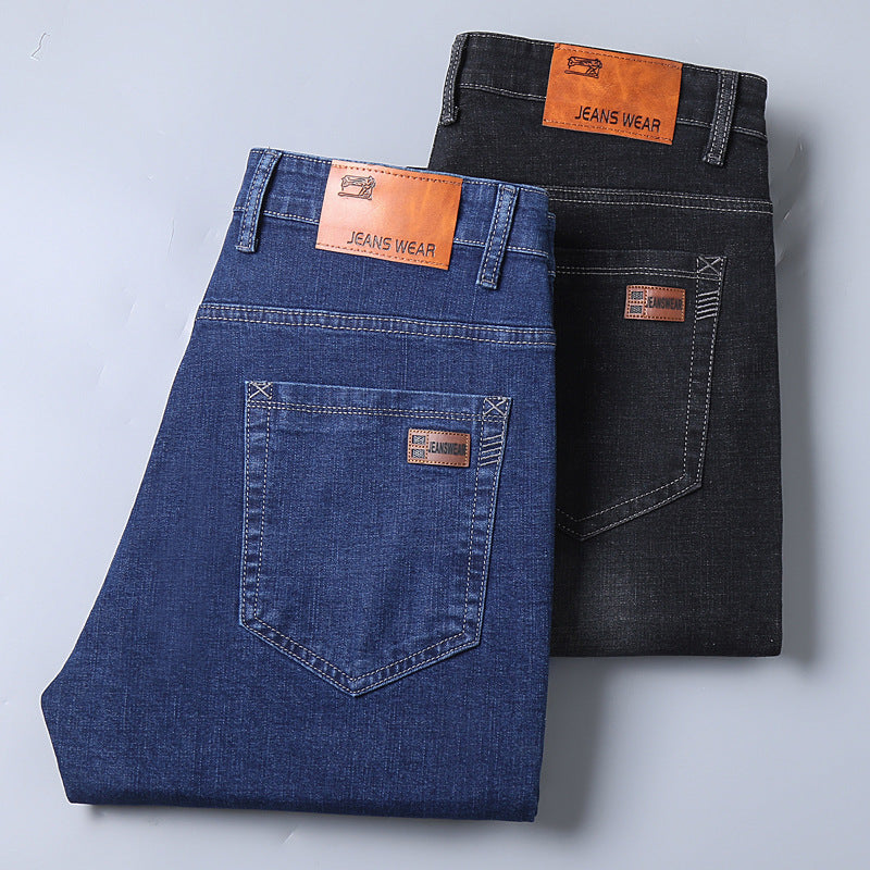 Jeans de printemps pour hommes, coupe droite et élastique